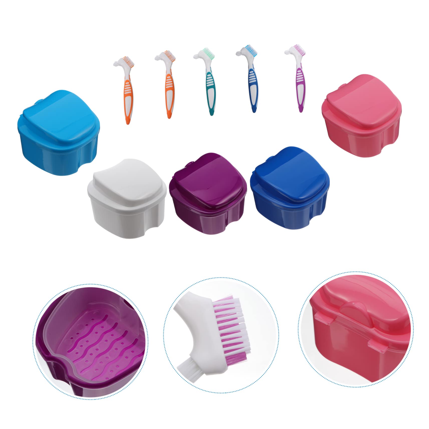 PACKOVE 10pezzi Scatola Per Dentiere Di Contenitori Per Dentiere Portatili Facile Da Trasportare e Sicuro Design Compatto e Leggero Materiale Resistente e Durevole Per Viaggi e Uso
