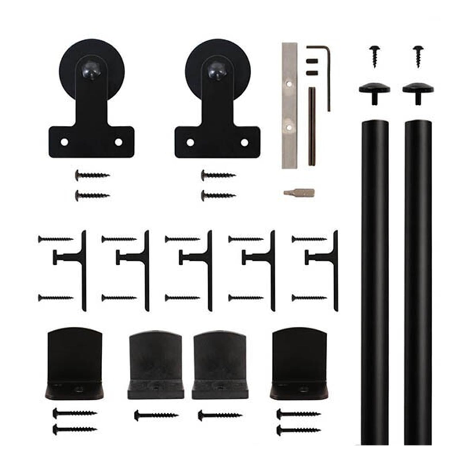 T-Style Barn Door Hardware Kit Silent Sliding Track for Push-Pull Doors,Smooth Gliding