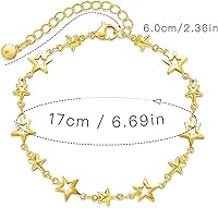 Vista 43 de Delicadas pulseras de oro para mujer, chapado en oro 18, ajustable, mal de ojo, mariposa, cuentas, perla, corazón, turquesa, hecha a mano para mujer