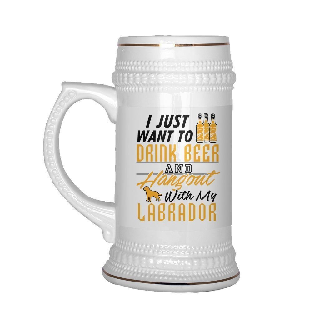 Amazon | 22オンスセラミックビールジョッキFunnyラブラドール