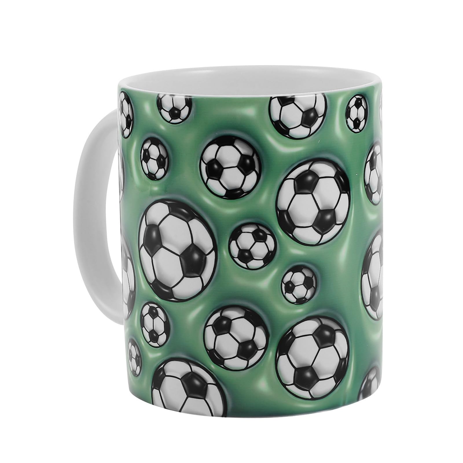 STOBAZA 5 Pezzi Tazza da Caffè in Ceramica Tema Calcio per Appassionati