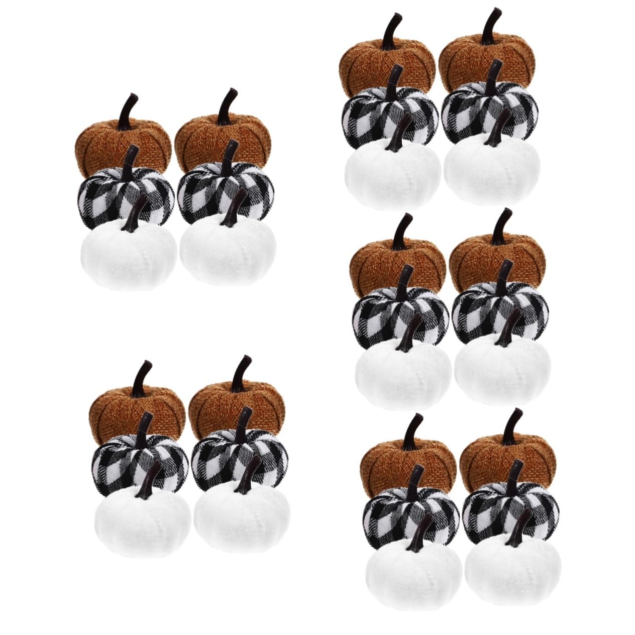 PartyKindom 5 Set Decorazione Di Zucca in Tessuto Simulato Crea Zucche Finte Lanterna Di Zucca Di Halloween Zucche in Tessuto Espanso Decorazioni Per La Tavola Di Halloween Stoffa 6 Pezzi*5