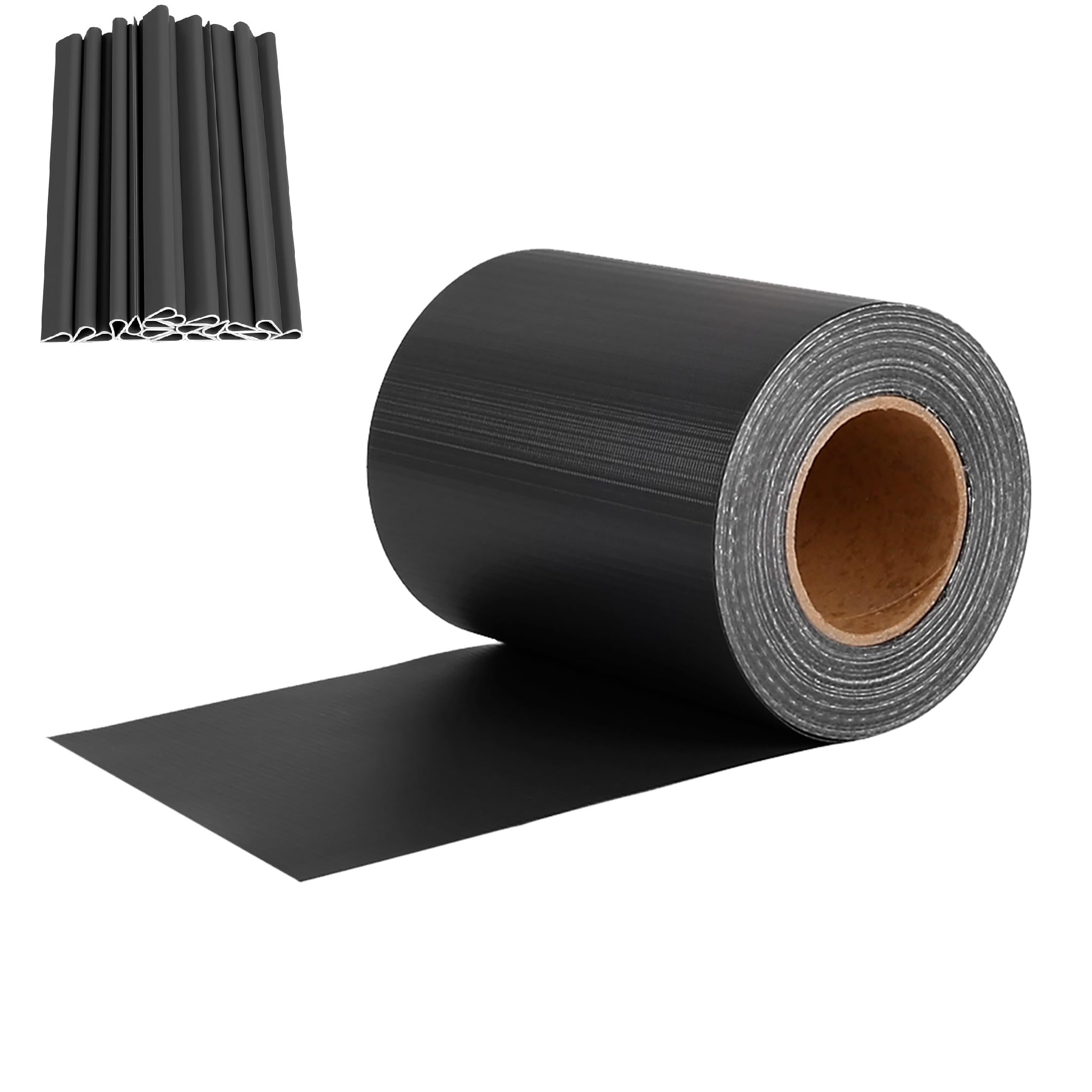 YEATHOR PVC Privacy Screen Strips Garden Fence Film Roll with Clips Opaque Anti-UV Double Rod Mat Fence Decorative Screen Windbreak Fencing for Deck Patio Balcony, Anthracite 0.19x70m