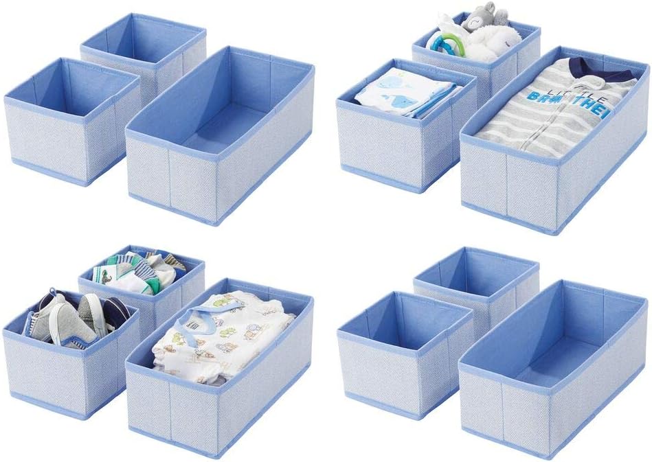 Mdesign Organisateur De Tiroir Lot De 12 Boite De Rangement Respirant Pratique Pour Langes Bavoirs Etc Rangement Tiroir Polyvalent Pour Chambre D Enfant Bleu Amazon Fr Bebe Et Puericulture