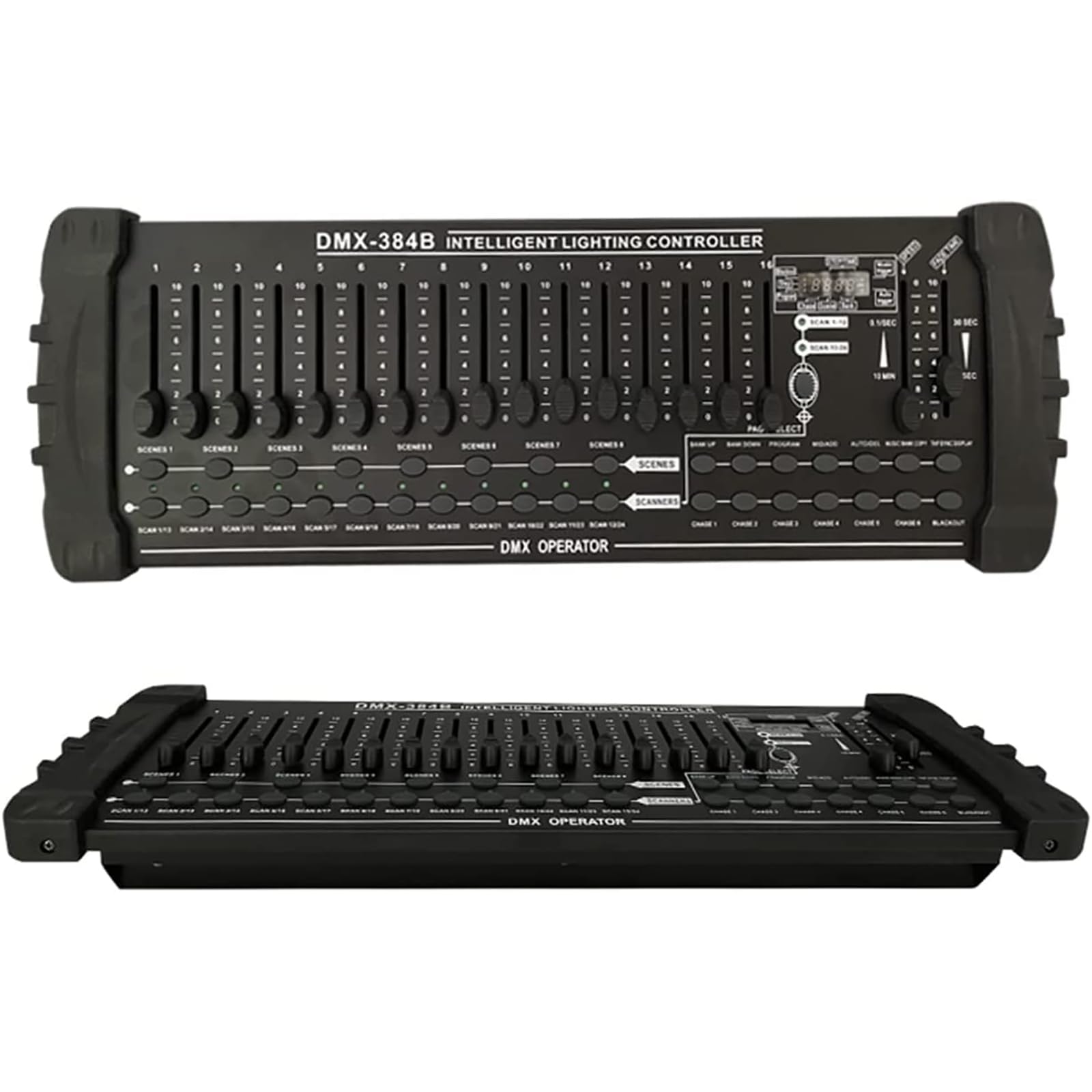 Dmx-512, Controlador DJ, Control Automático De Luces (Programable), Controlador Universal, 384 Canales Dmx/24 Escáneres (Funciones Incorporadas), para Edición De Programas,Black