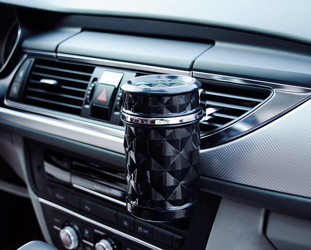 Cendrier de Voiture pour Mercedes Benz GLC SUV (X253) 2015-2020, Cendrier Auto avec Lumière Bleue Couvercle Étanche Cendrier Anti-Odeur Portatif Ignifuge