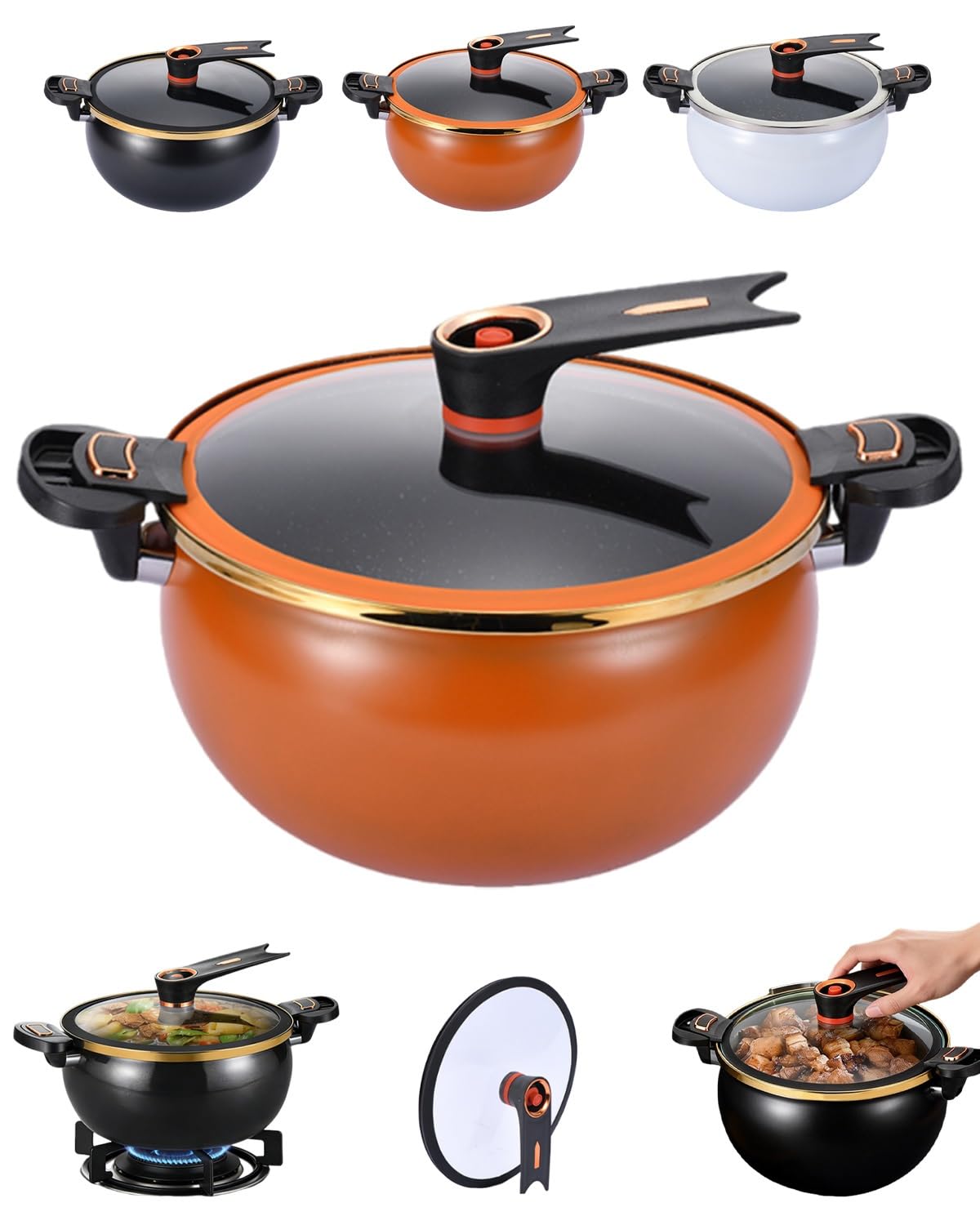 Amazon.com: Twisting Handle Pot, 8L Micro Pressure Cooker, Non