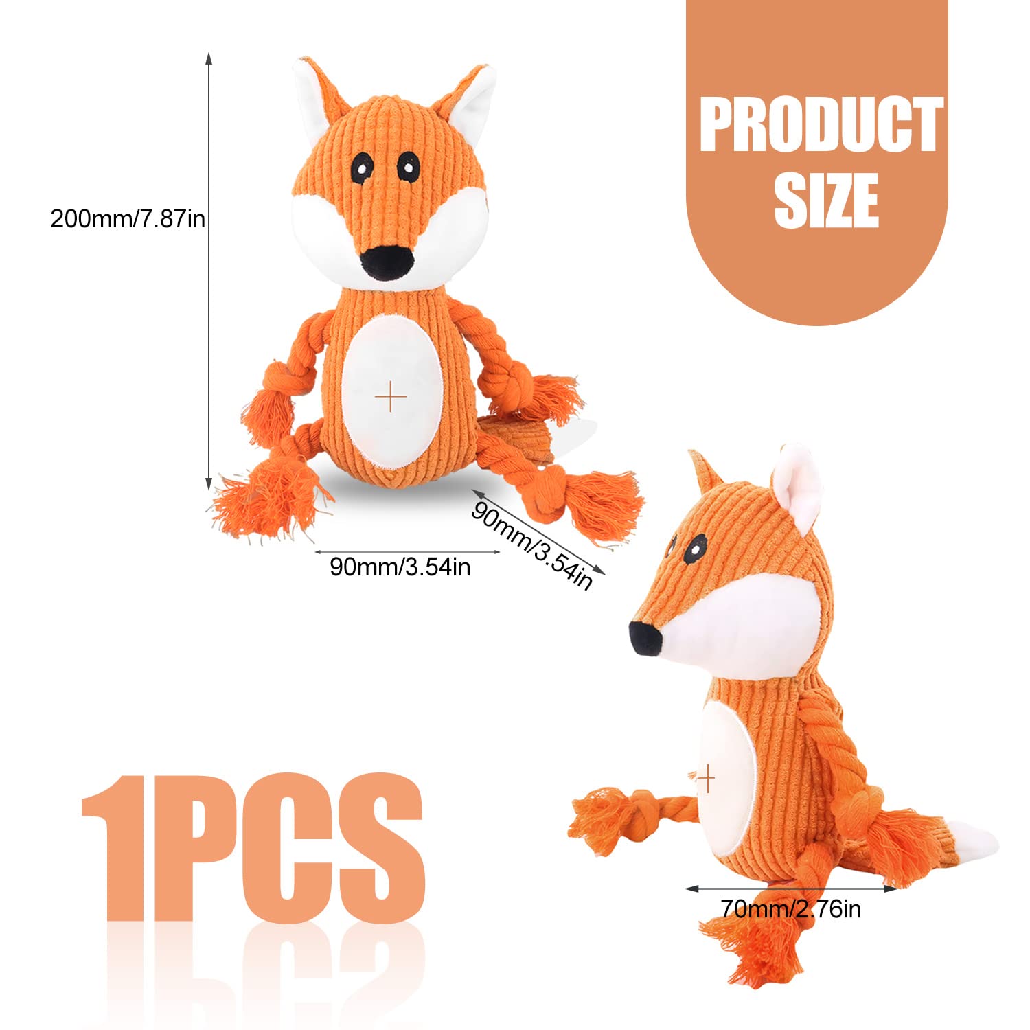 Giocattolo Peluche Per Cani Iokheira - Con Squeak E Carta, Indistruttibile - Foto 5