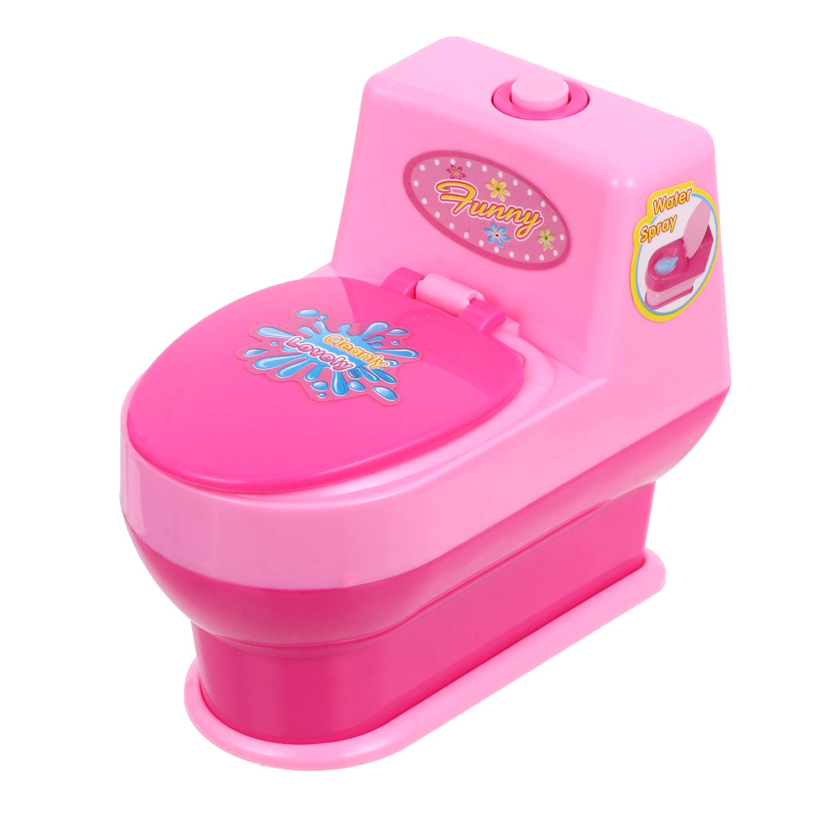 Play Toilet 1pc Simulation Mini Dolls 4.5Inch Mini Kids Girl Toilet Pink Electric Commode Dollhouse Decoration Mini House Prop Model Pretend Play Age