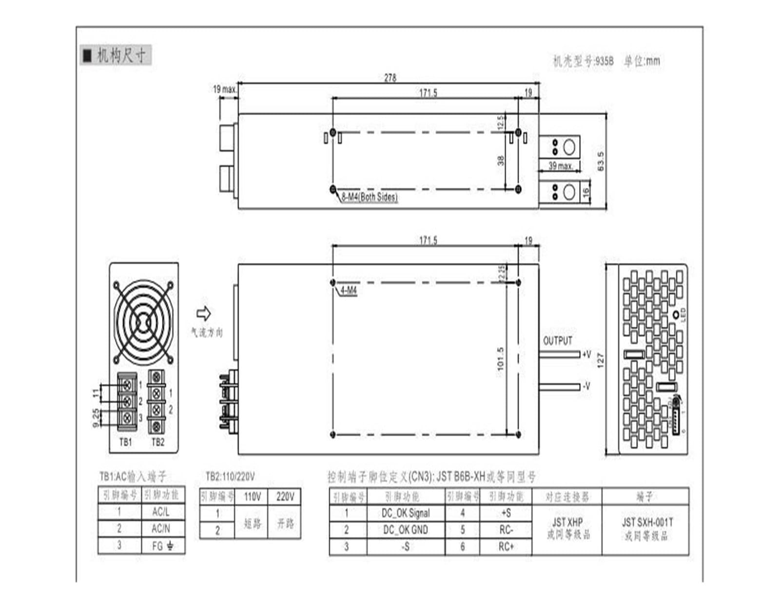 Fuente de alimentación conmutada SE-1000-24 de Alta eficiencia y Alta Potencia, 1500 W, 24 V, 40 A, 42 A, 12 V y 48 V.(SE-1500-48 31.3A)