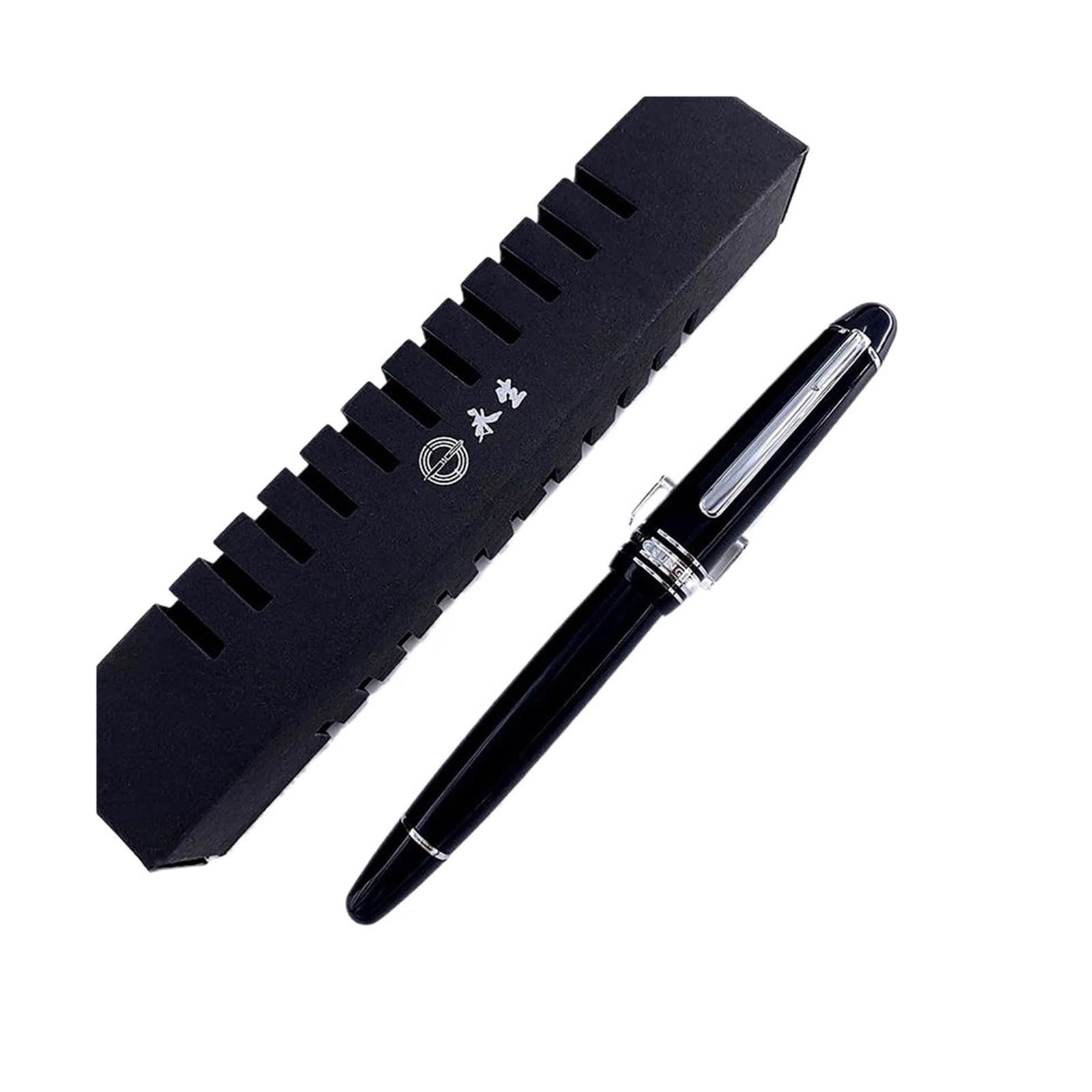 Stylo plume rotatif à absorption d'encre - Fournitures scolaires et de bureau - Blanc ivoire et noir - Stylos à encre fluide (A, F 0,5 mm)