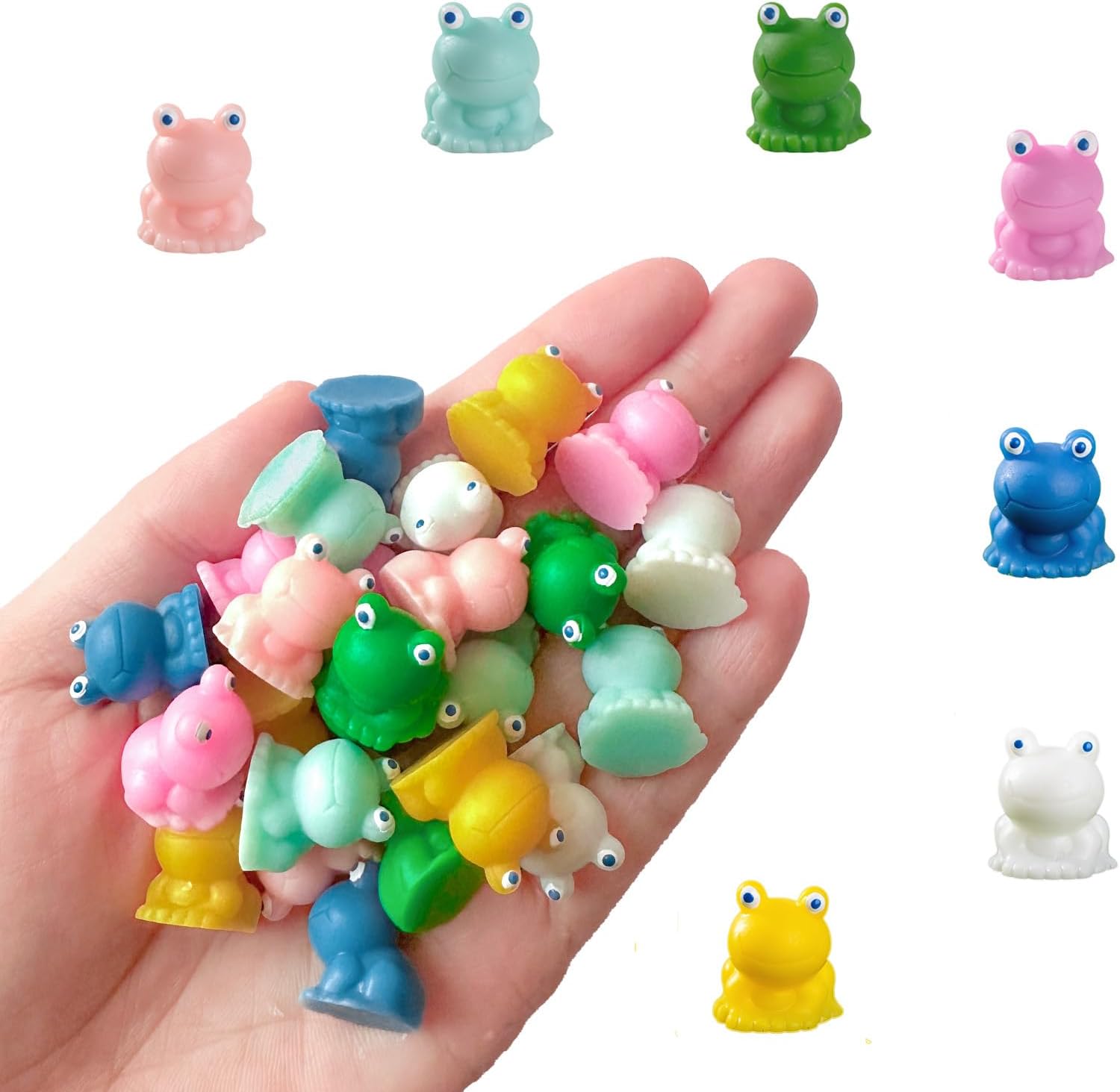 25 Pcs Resin Frog Tiny Frog Miniature Figurines for Fairy Garden Terrarium DIY Craft Landscape Decor Multicolor 25 Multicolor