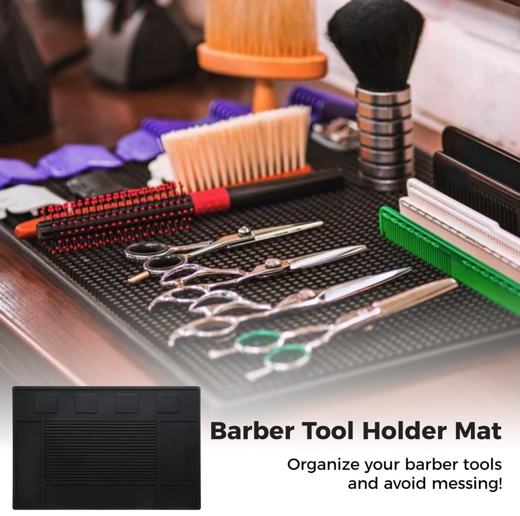 Barber Tool Organizer Mat, Haarschnitte und -tücher, enthärter - weichen silikon-haarspray - tücher, die die magnetische Salon - getragen und die büroraum - und enthärter (schwarz)