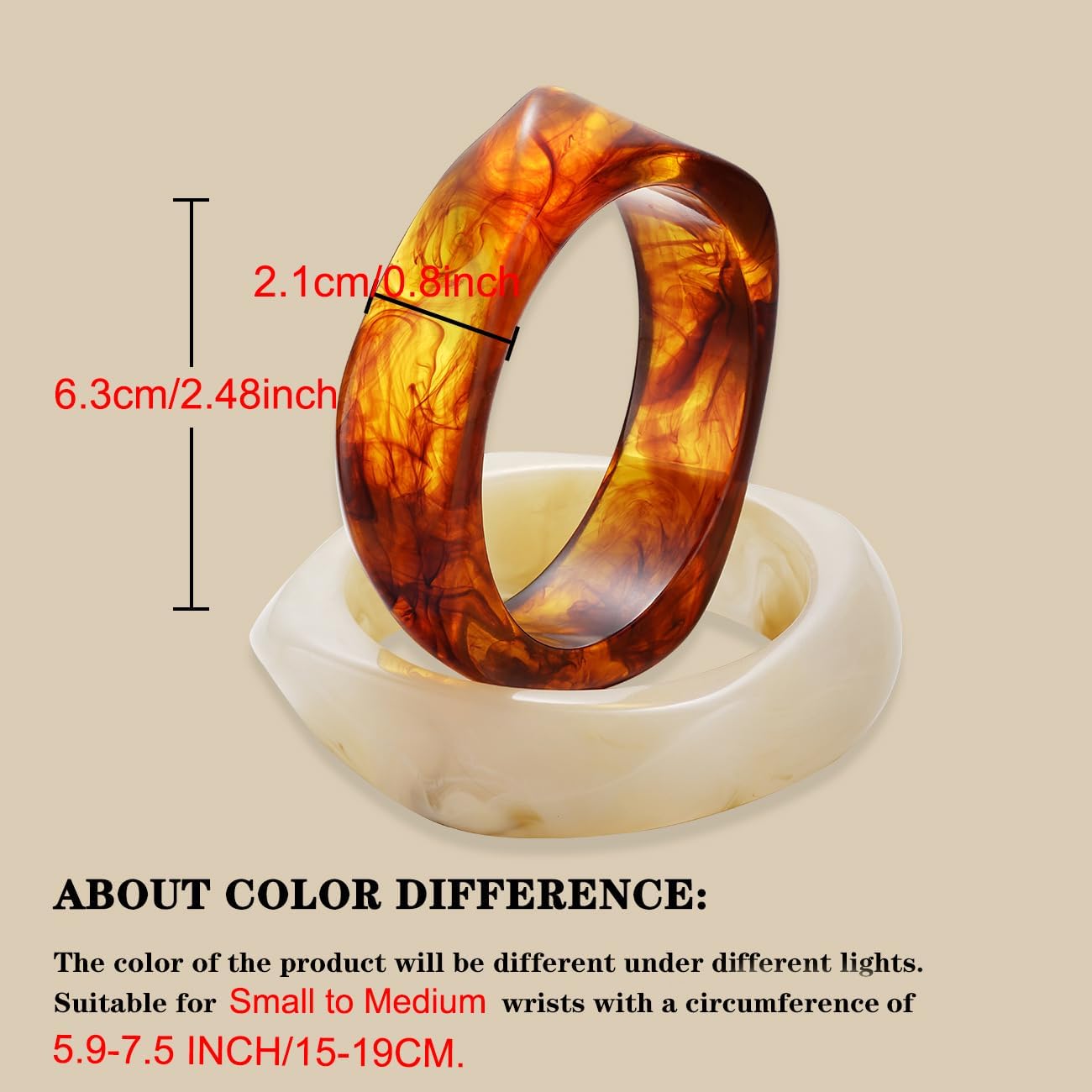 4 Pcs Square Acrylic Resin Bangle Bracelets Wide Irregular Geometric Plastic Bracelet Wristbands for Women Jewelry Set - Image 4