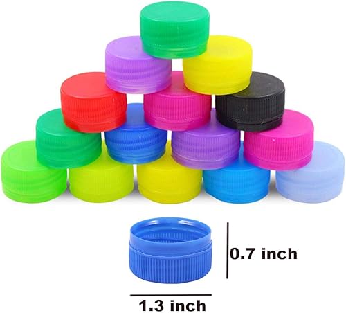 Miniatura 2 de 100 tapas de botellas de plástico para manualidades, tapas de botellas de plástico, tapas de botellas de color para palitos de desarrollo de