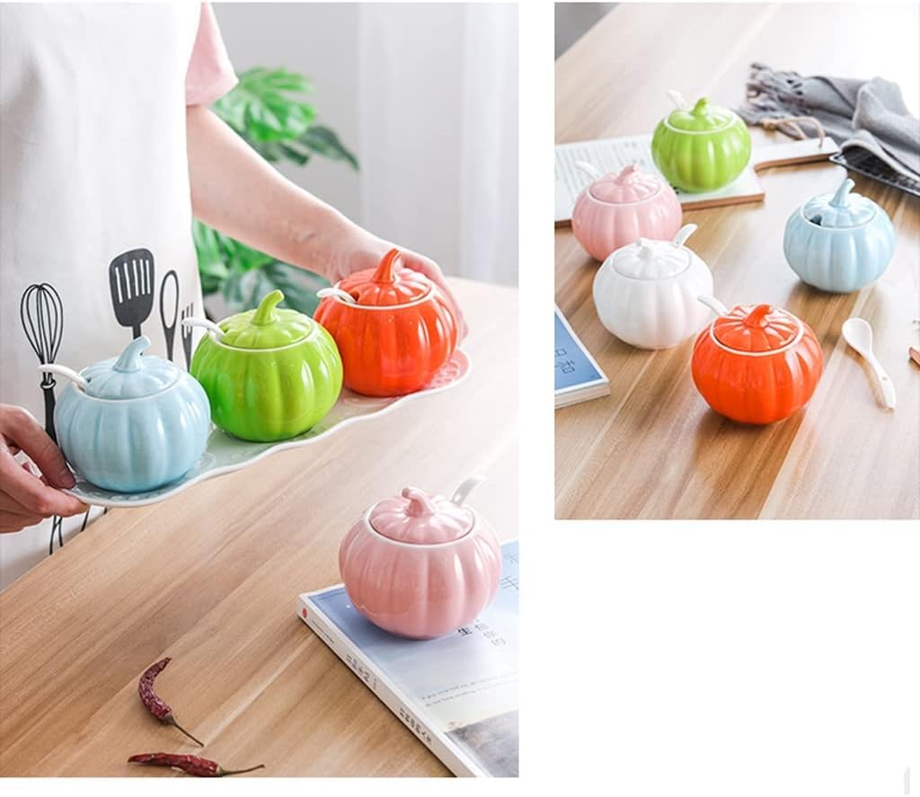 Pots à Épices Assaisonnement Box Set Ensemble De Bouteilles D'assaisonnement En Céramique Avec Plateau, Coffret D'assaisonnement, Combinaison De Pot D'assaisonnement Pour La Maison, Cuisine Pots à Sel