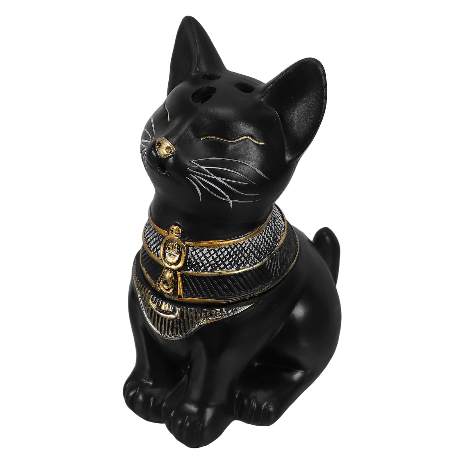Brûleur de parfum égyptien en résine noir chat decor zen maison