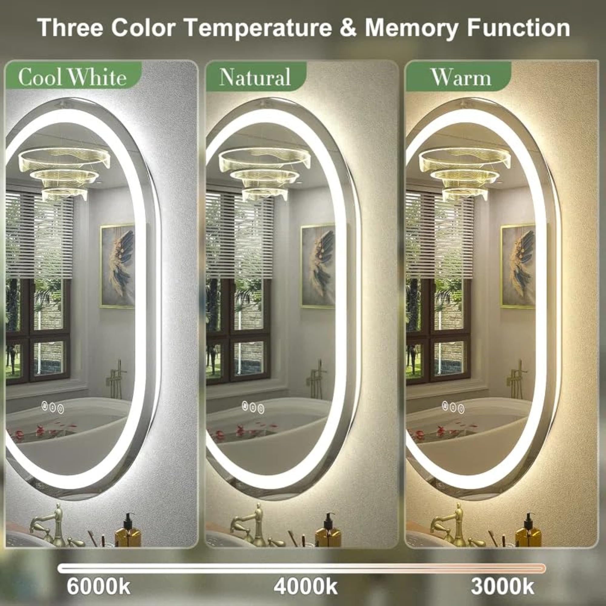 Dual Side LED Bathroom Vanity Mirror with Dimmable Lighting