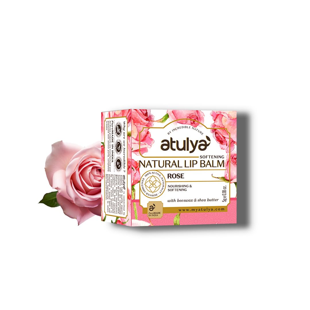 Atulya Rose Natural Lip Balm With Bees Wax and Honey, Rose, 5 g-image-33