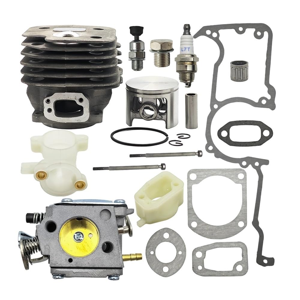 Kit de révision carburateur à Piston Cylindre Grand alésage 52mm, for Husqvar 266XP 266 266SE XP SE 61 pièces, collecteur d'admission tronçonneuse