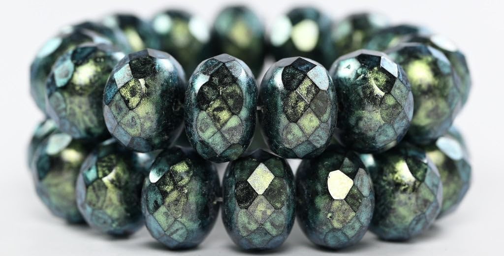30 pcs Faceted Special Cut Rondelle Fire Polished Beads, Black Hematite 86750 (23980-14400-86750), 13 x 9 mm, Glass, Czech Republic