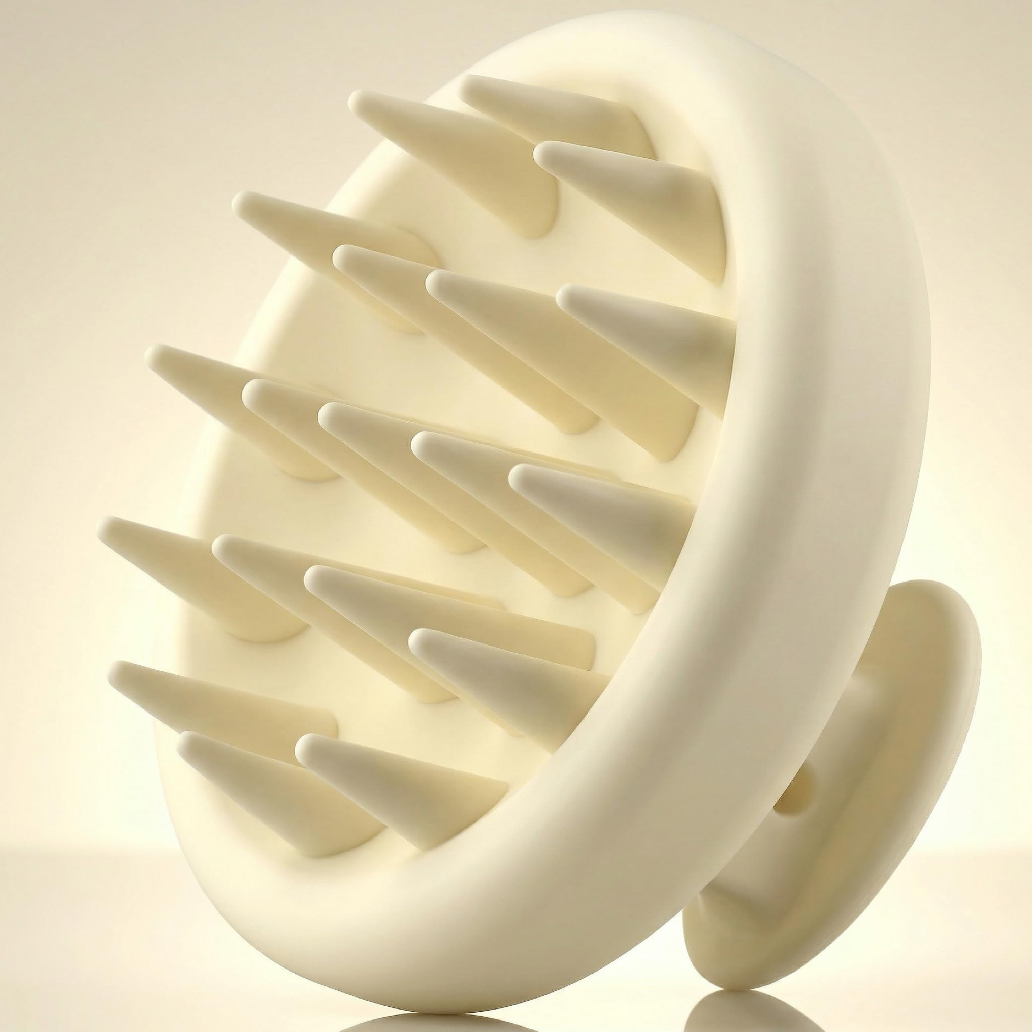 Premium Kopfhaut Massagebürste aus Silikon – Kopfmassage Bürste, Scalp Massager Brush für Haare & Haarwuchs, Haar Massagebürste Haare für Kopfhaut & Entspannung - Kopf Massage (Cream Ivory)