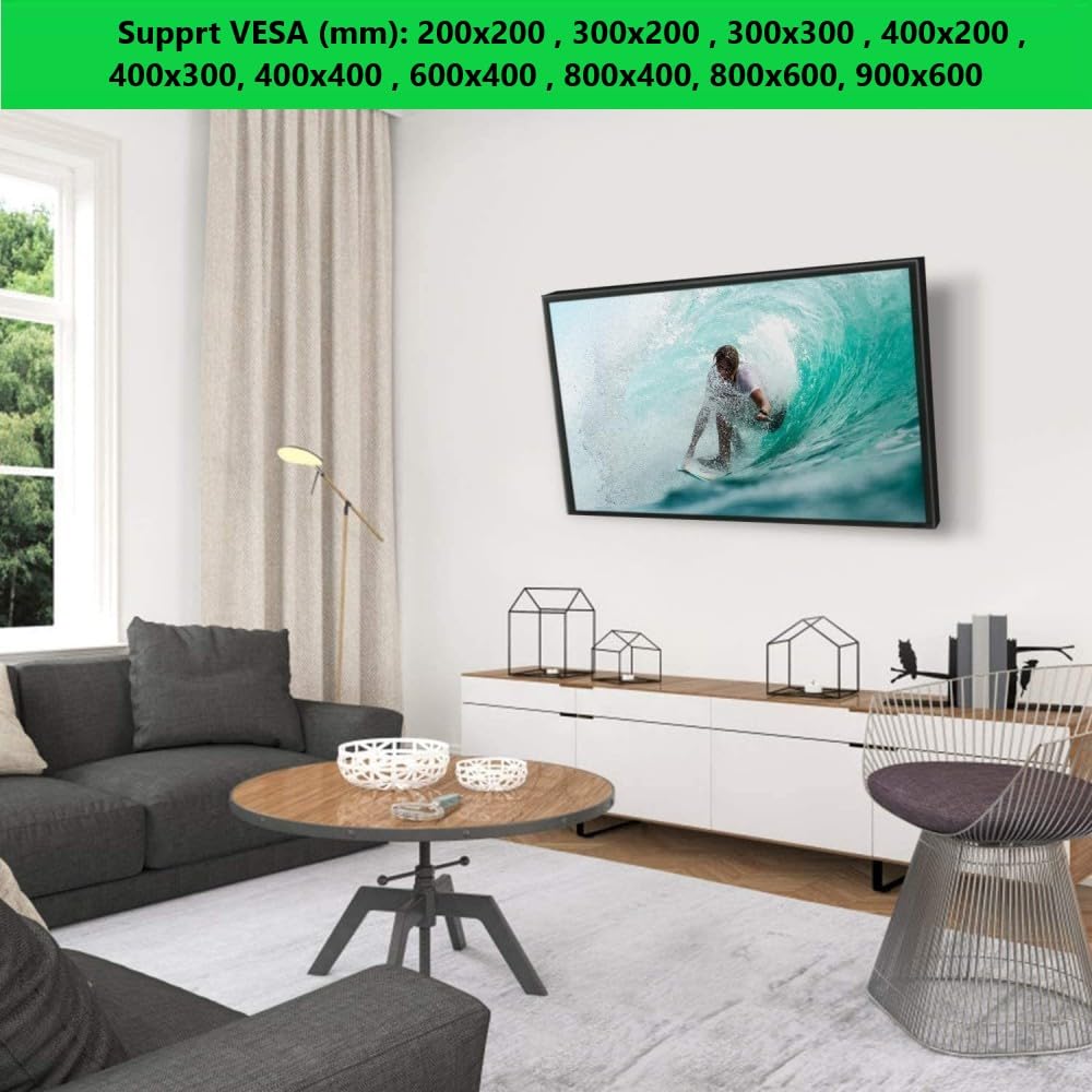 Techly 367591 Staffa a Muro Slim per TV LED LCD 60-120" Nero Nero