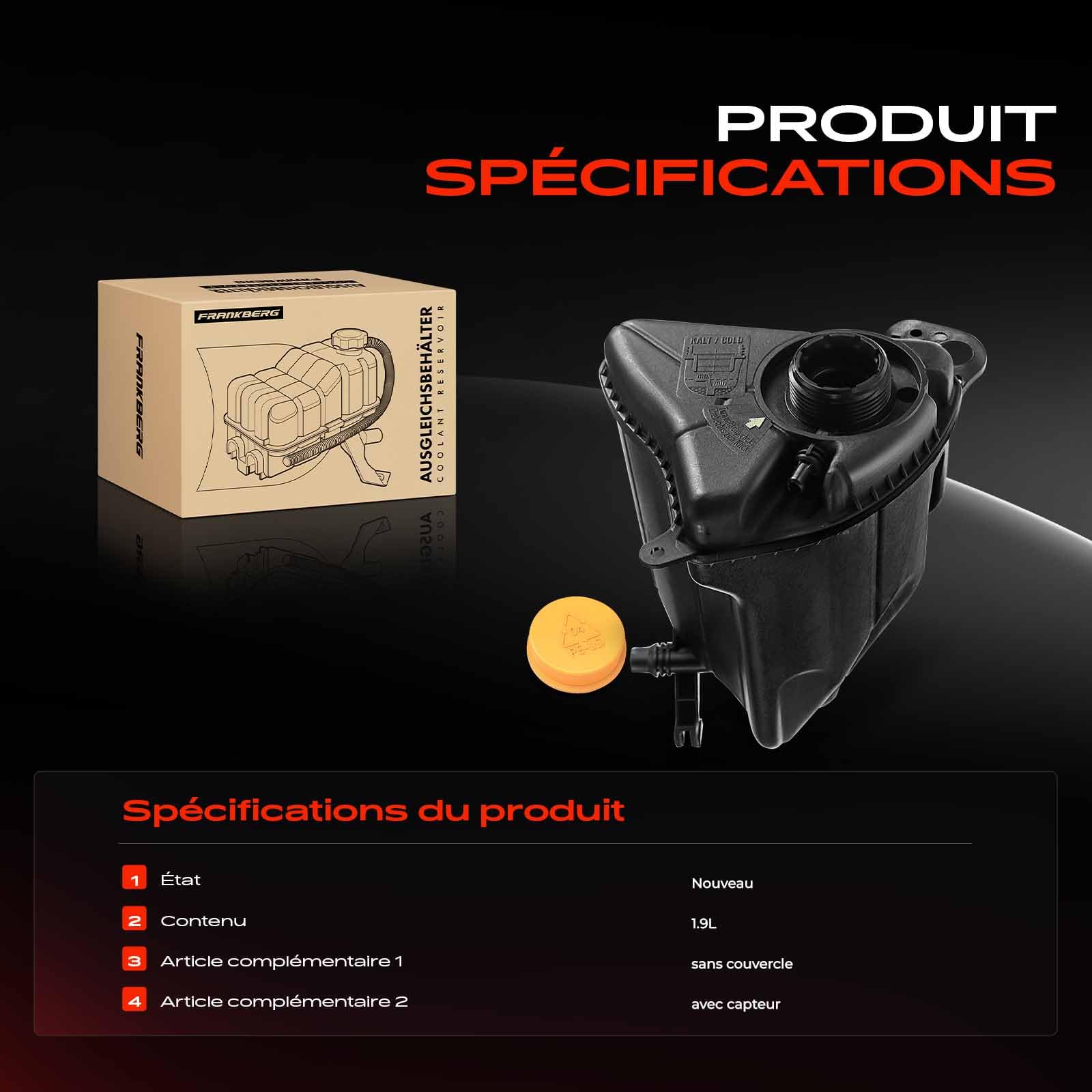 Frankberg Vase d'expansion du liquide de refroidissement 17137647283