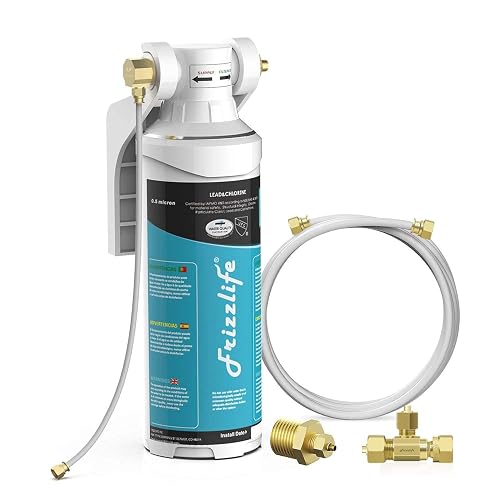 Frizzlife Inline Water Filter System for Fridge Ice Maker Under Sink MS99