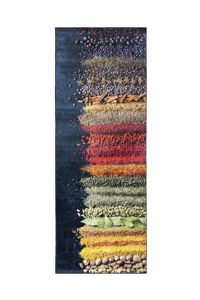 Mazovia Alfombra Cocina 80x200cm Motivo de Cocina con Estilo Antideslizante