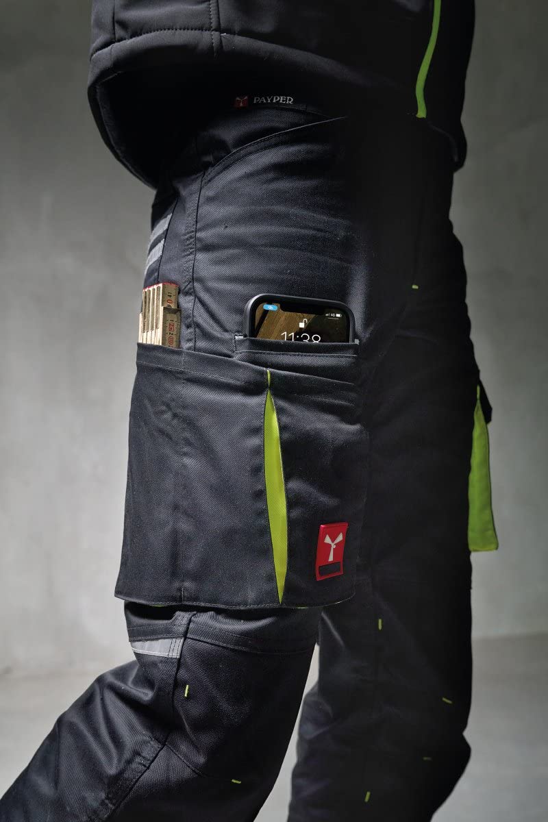 PAYPER NEXT400 Arbeitshose multifunktionale Stretch-Unisex-Hose Twill mit 30% Baumwolle und 20% innovativem Elastomultiester 7 Taschen und Reißverschluss Navy Blue/Black 52