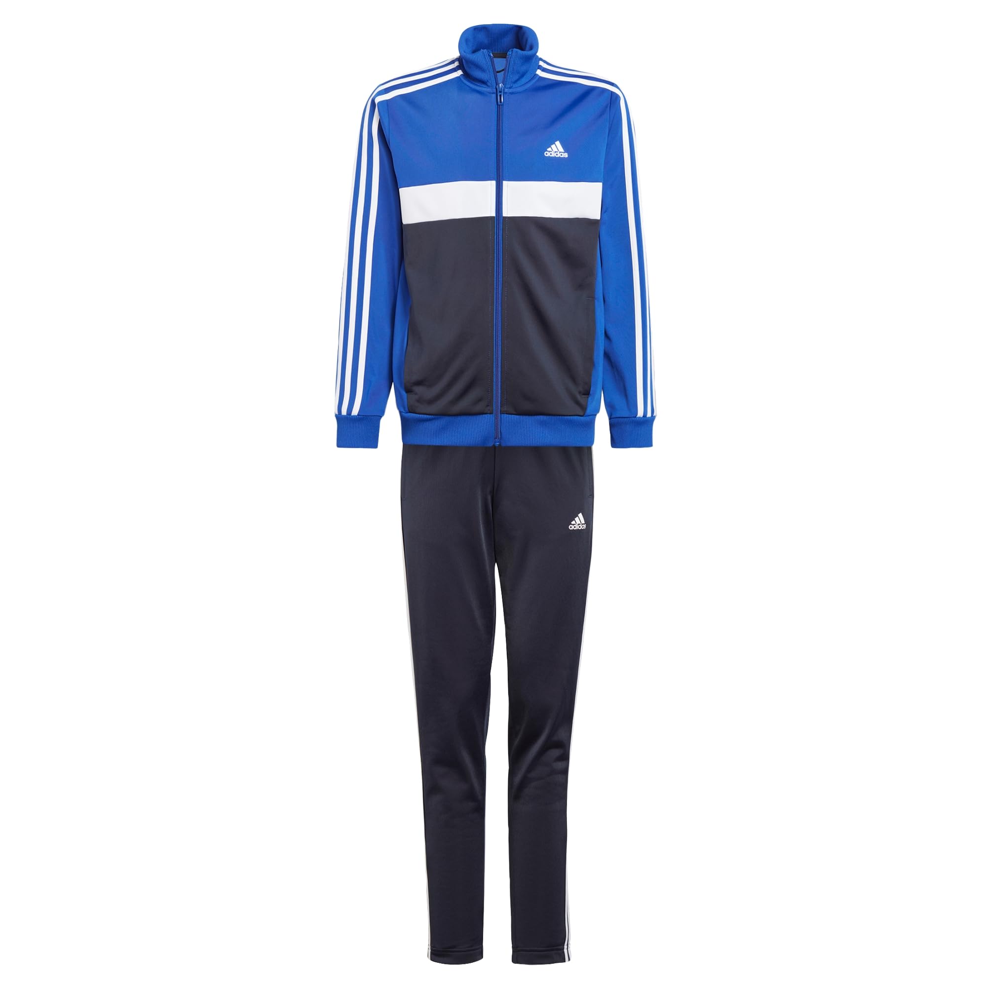 adidas Unisex - Bambini Essentials 3-Stripes Tiberio Track Suit, Semi Lucid Blue / White / Legend Ink / White, 13-14 Years