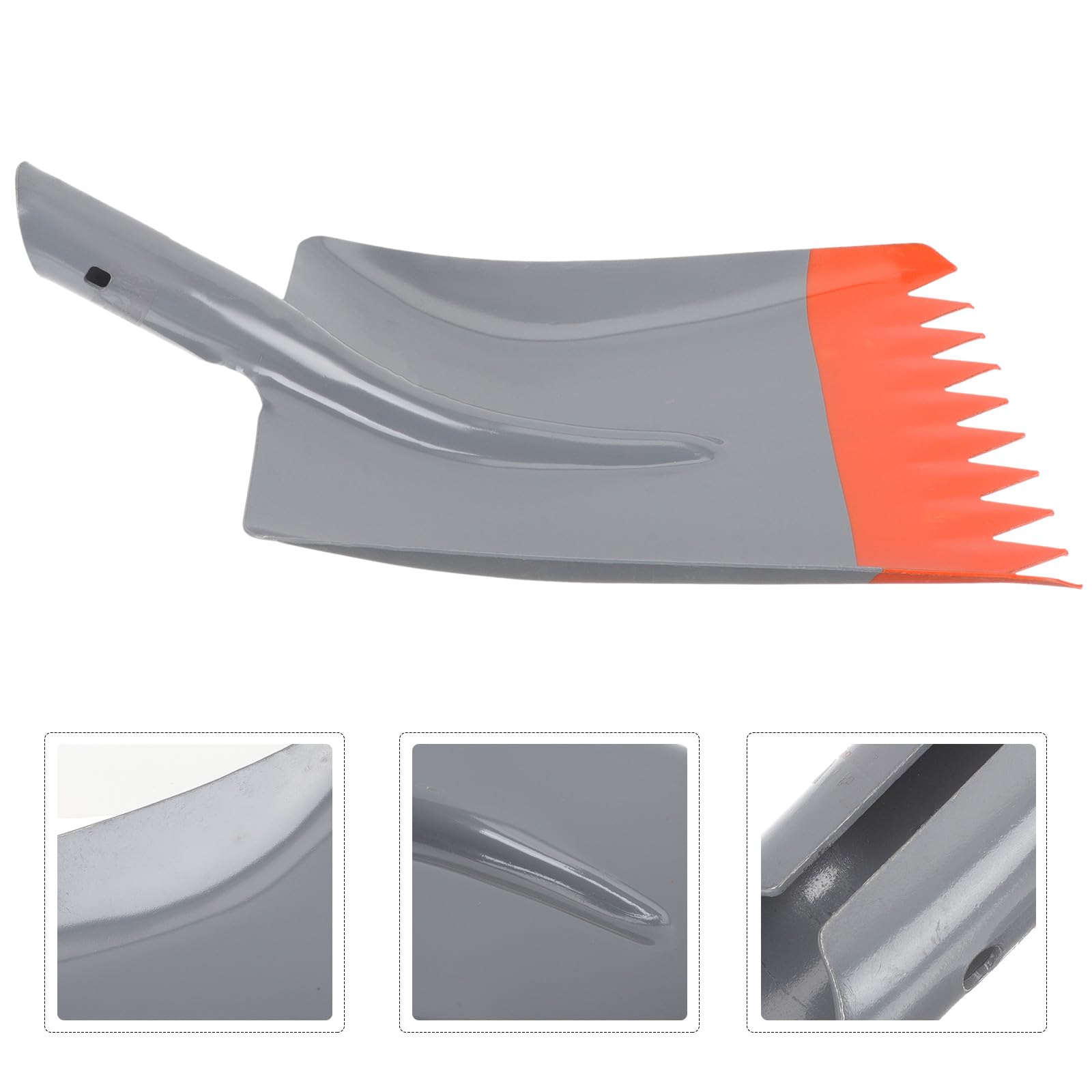 YARNOW Pala Rompighiaccio in Acciaio Spesso Testa Doppia Dentata e Raschietto Sostituibile, Pala da Neve in Metallo Resistente per Vialetto e Giardino, Strumento Multifunzione