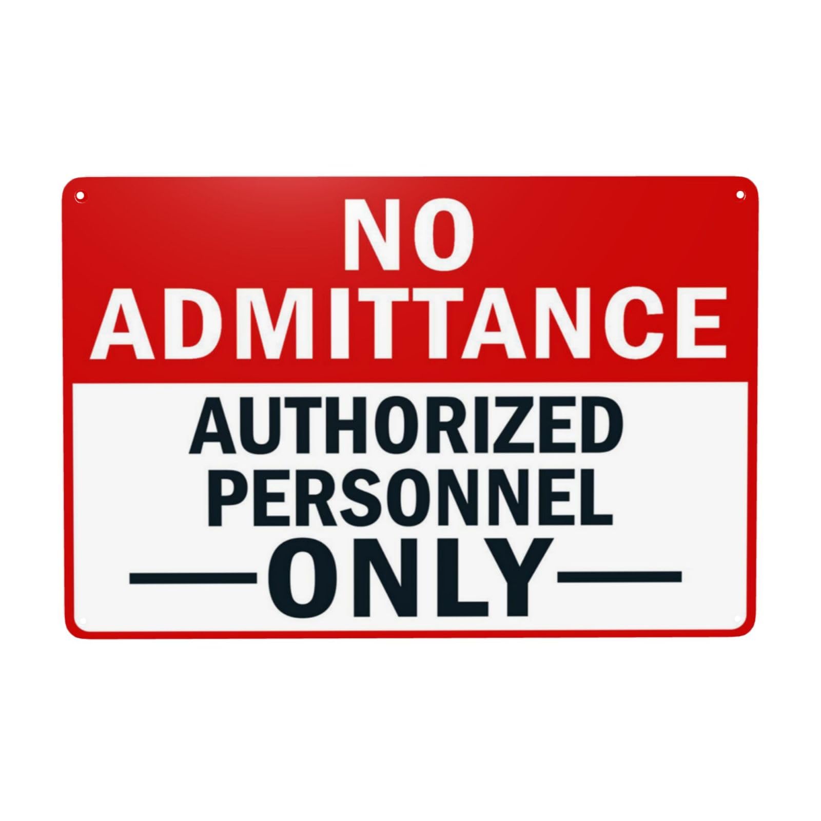 No Admittance Except Authorized Personnel Vintage Metal Restricted Sign 12x8 Inch