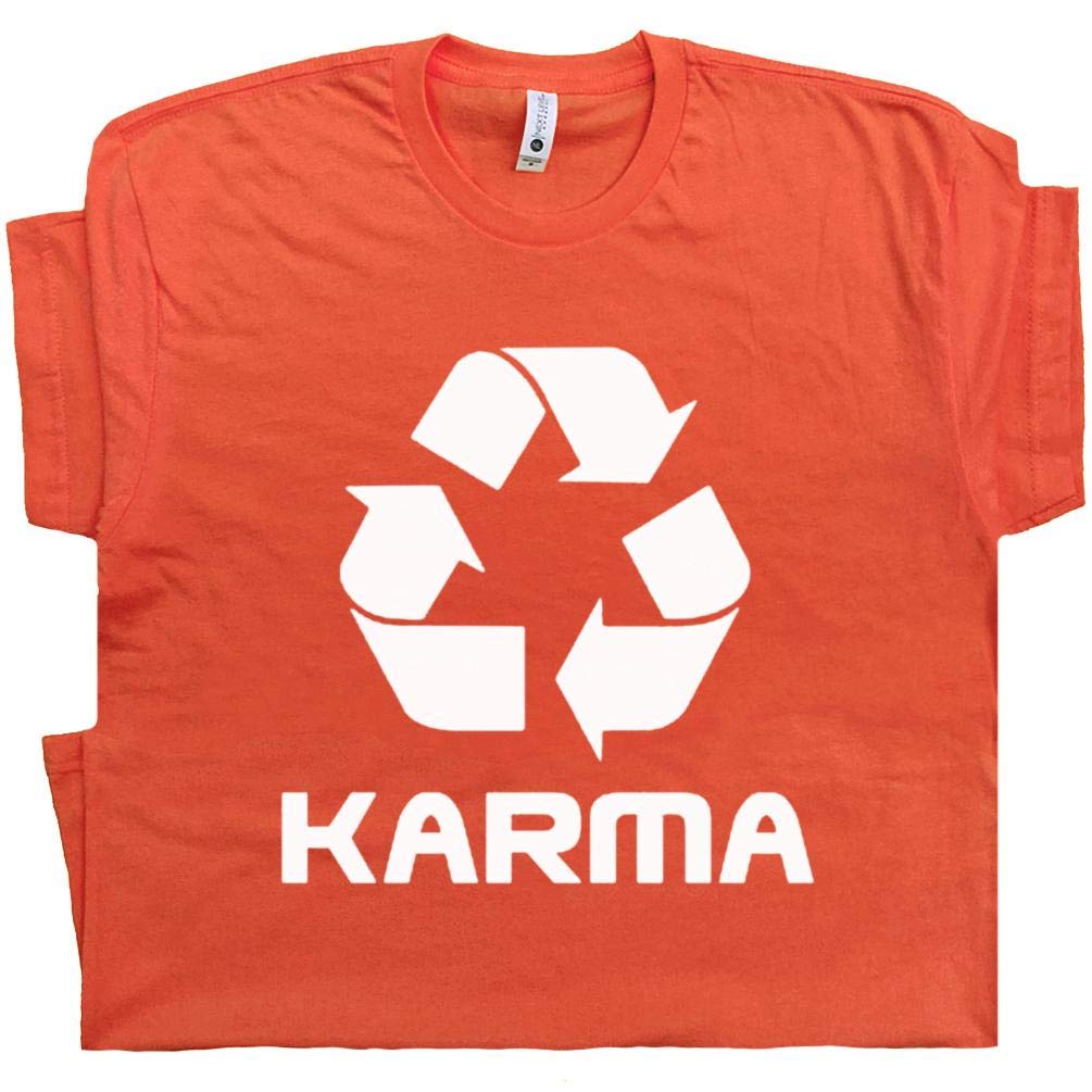 Shirtmandude T-ShirtsFunny Karma T Shirt Recycle Graphic Logo Symbol Tee Mens Womens Funny Breakup Hilarious Cute Comes Around Buddha