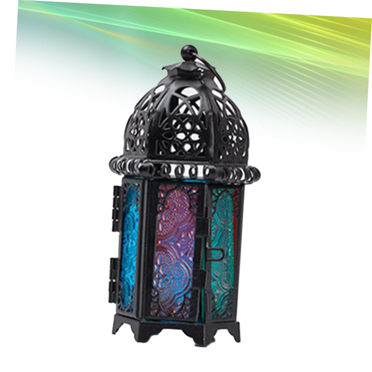 Alipis Candle Holder Divination Black Trim Floor Candleholder Black Sconces Black Decor Chandelier Metal Board Moroccan Witch Halloween Black Candlestick Holders Lantern Wrought Iron