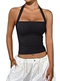 Women's Halter Going Out Tops 2025 Summer Y2K Shirts Sleeveless Sexy Crop Tank Top Y2k Outfits