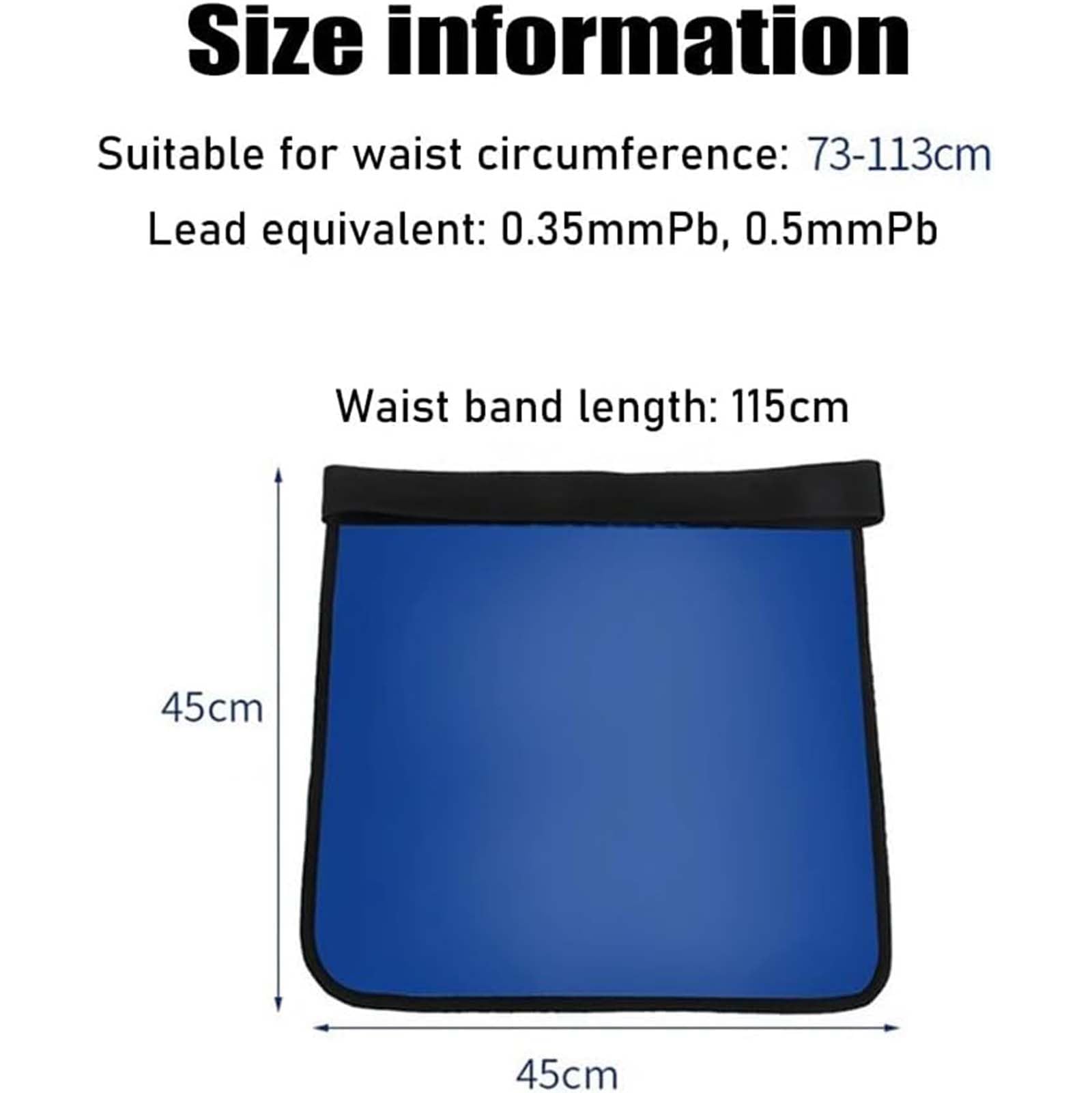 Delantal De Plomo De 0,5 0,35 Mmpb Delantal Protector contra Radiación De Rayos X con En La Cintura Ajustable Ropa De ProteccióN contra La RadiacióN para Adultos Escudo,0.35mm PB,45x45cm