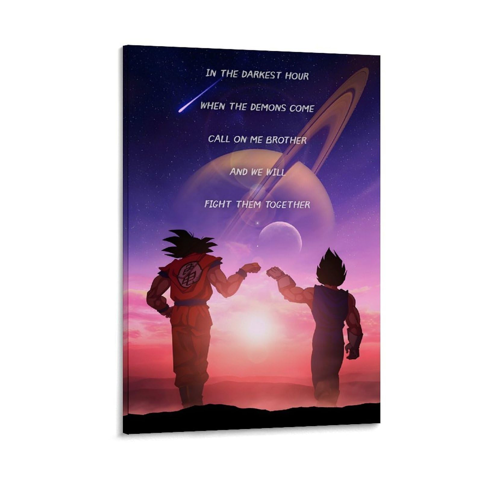 Pokkmnjb Frame-Style Anime Poster Goku And Vegeta Posters Aesthetic Canvas Wall Art Print Home Decor For Bedroom Living Room16x24inch(40X60cm)
