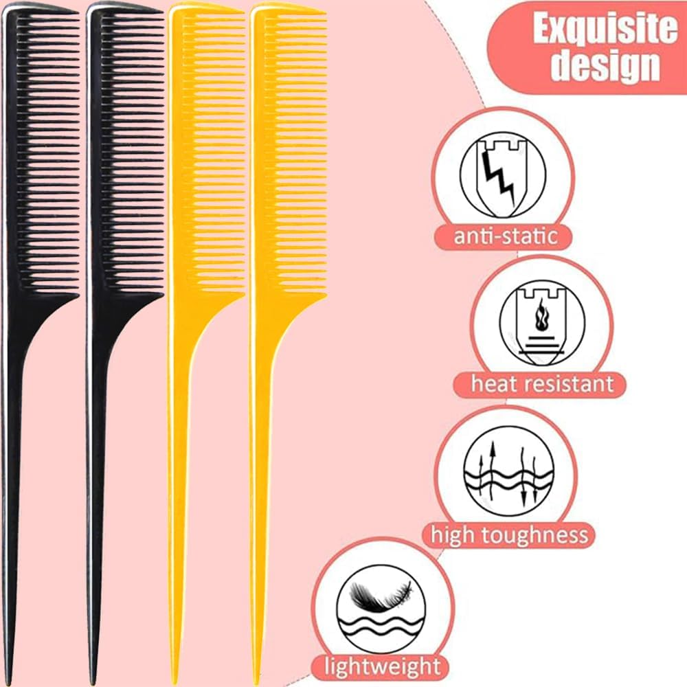 Sturdy Rat Tail b Fine-tooth Hair bs with Thin and Long Handle