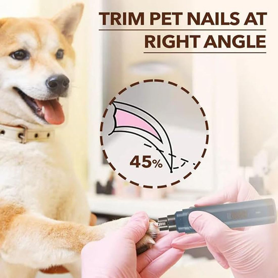 Genérico Puppiclaw 2.0 Lima de uñas para Perros, Recortadora de uñas eléctrica (Azul) | Diseño de doble velocidad, motor potente, ultra silencioso, recargable por USB, cuidado de patas sin dolor