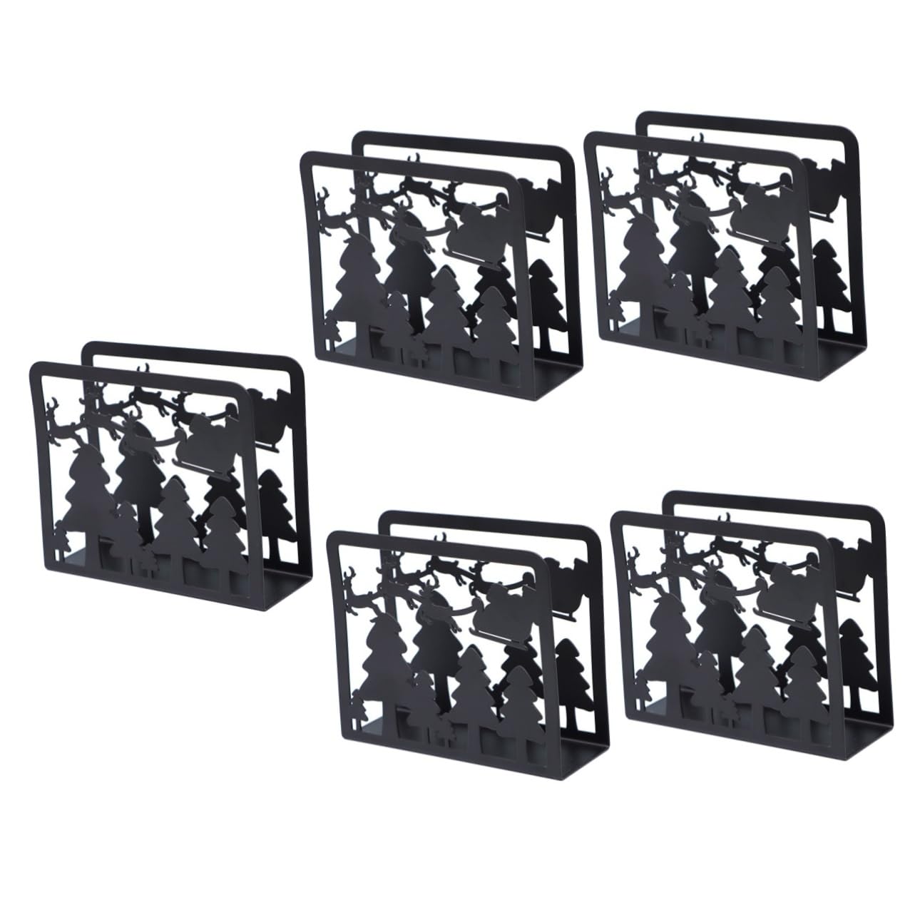 5 Piezas servilletero dispensador de pañuelos navideños árbol Soporte de servilletas de mesa Soporte de servilletas para fiestas dispensador de servilletas porta pañuelos de papel Cabilock