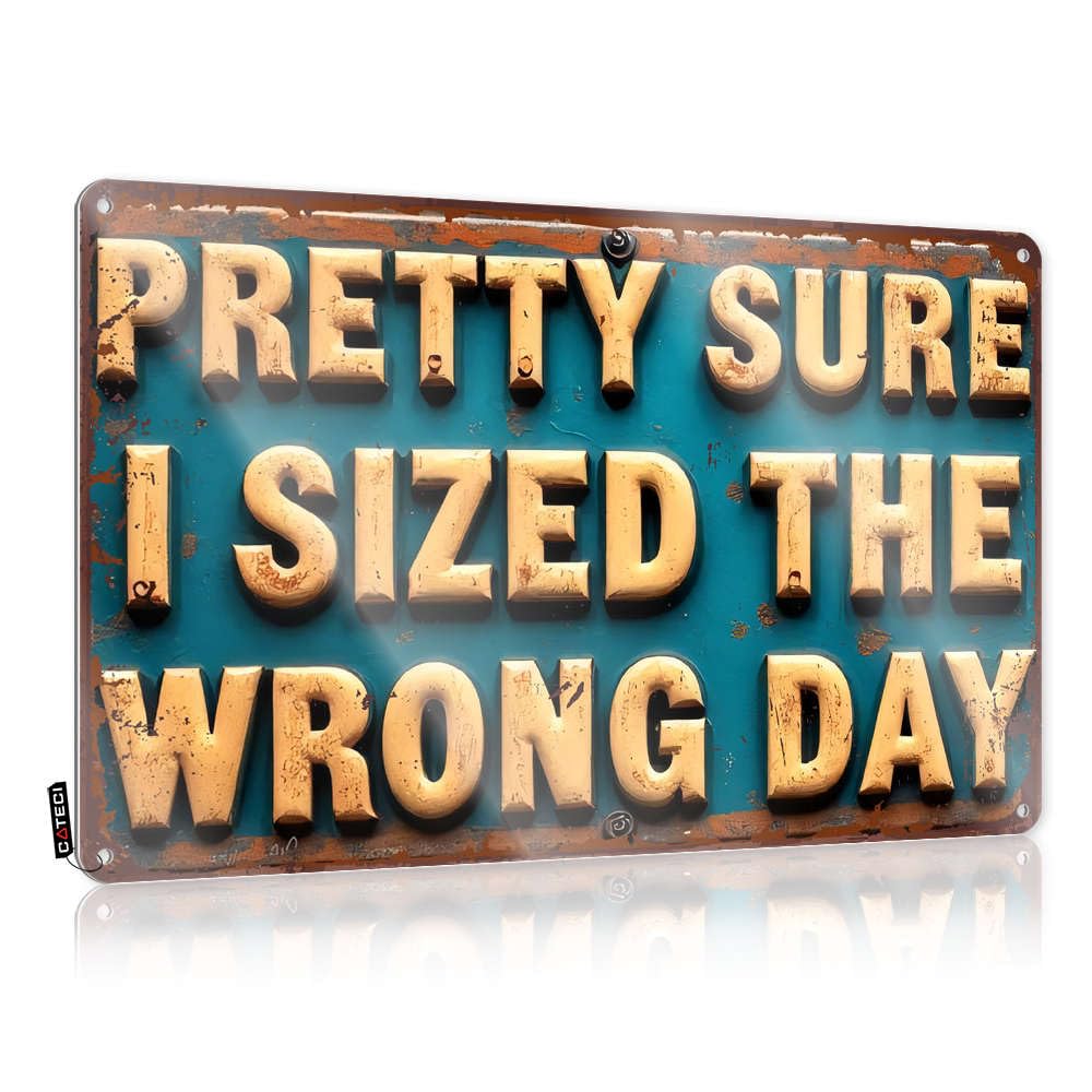 Tinsign Decor Pretty Sure I Sized The Wrong Day Tin Sign Tin Sign Funny Bar Sign Home Decor(30X40CM)