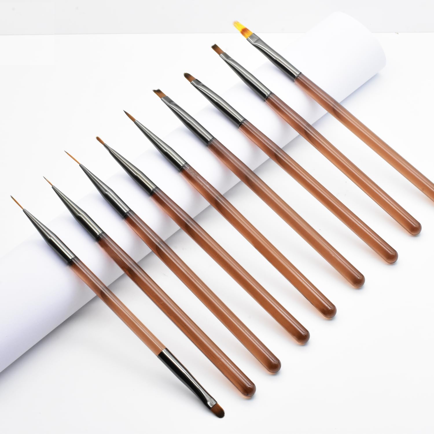 9-Piece Nail Art Brushes Set, Nail Design Tools Kit with Acrylic Nail Brush, Gel Brush, Nail Pen, Manicure Tools for Salon and Home Use, Suitable for