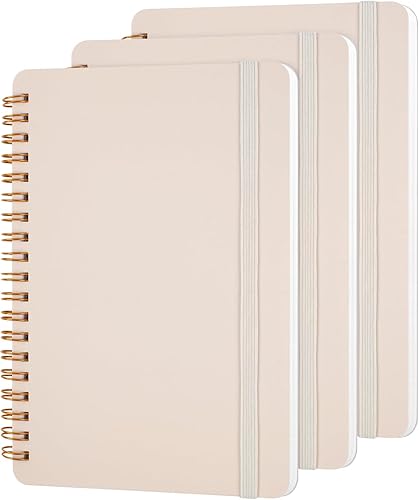 Miniatura 9 de Utron Cuaderno de espiral para mujeres y hombres, 2 cuadernos en espiral, 5.9 x 8.3 pulgadas, cuaderno de rayas universitarias para notas de Negro