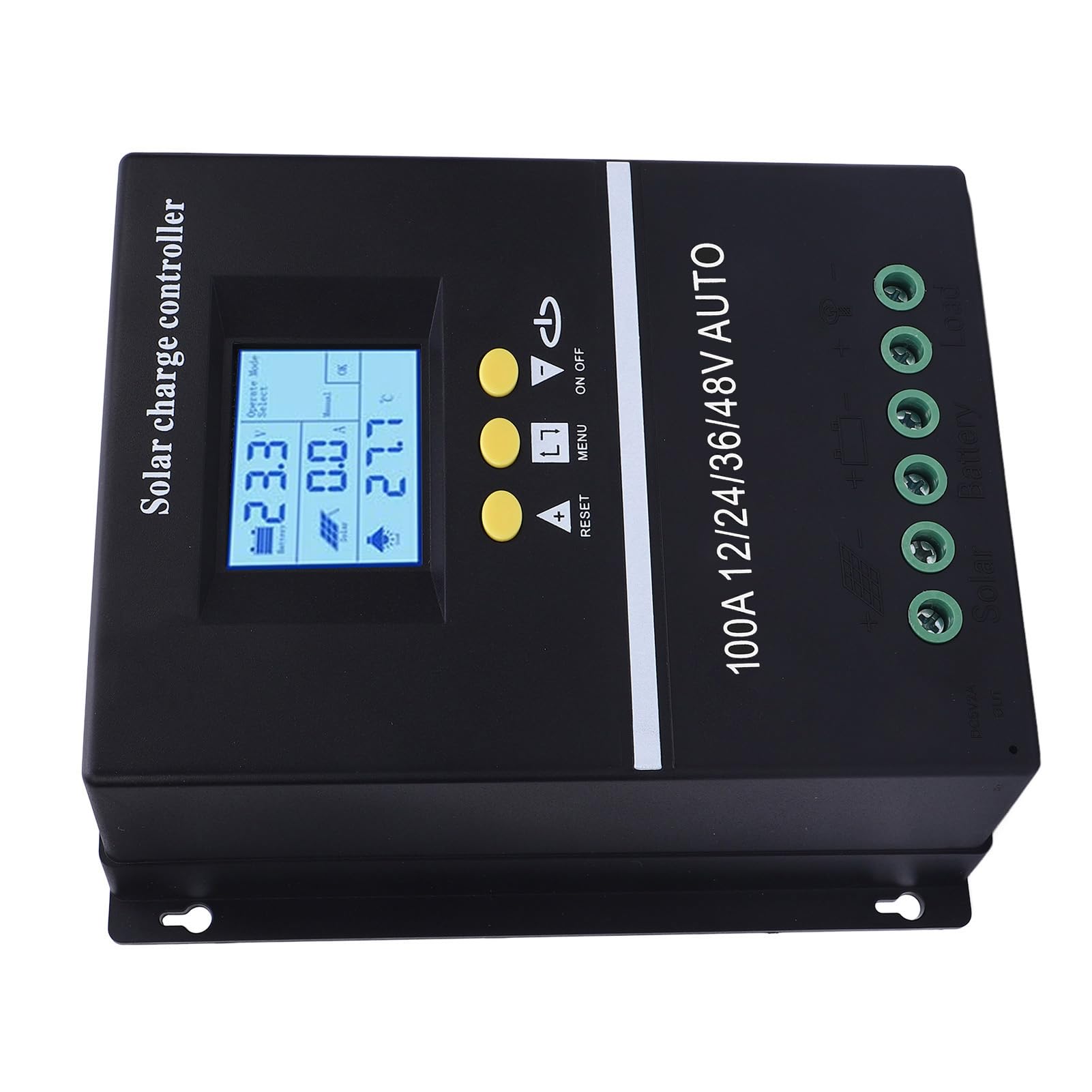 Fafeicy Regolatore di Carica Solare MPPT, Display LCD 100A 12V 24V 36V 48V con 7 modalità Operative, per di Batteria Regolatore Pannello Solare