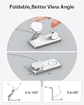 3 en 1 Station de recharge sans fil, support de charge rapide pliable magnétique compatible avec les appareils Apple iPhone Air/17/16/15/14/13/12, Montre Apple Ultra/SE/10/9/8/7/6/5/4, AirPods Pro/3/2 (Blanc)
