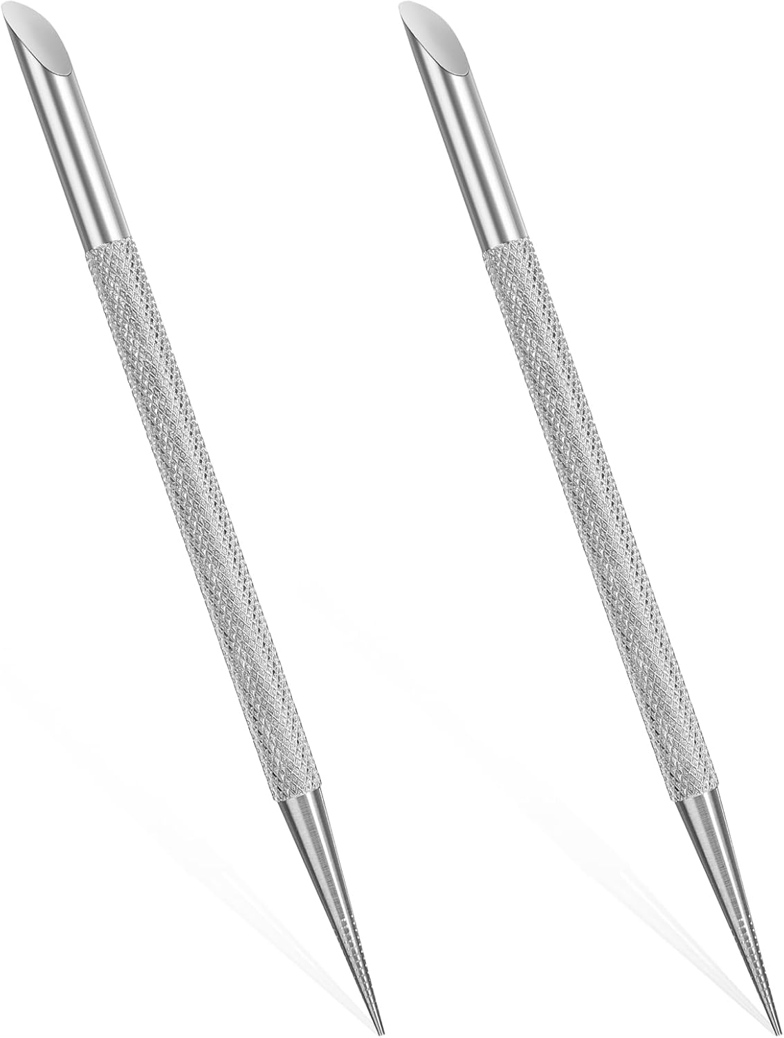 2 stuks professionele nagelriemduwer, roestvrij staal, nagelschuiver, gel, nagellakverwijderset, volledig metaal, cuticle pusher voor manicure, pedicure, nagelreiniger, nagelriemverwijderaar