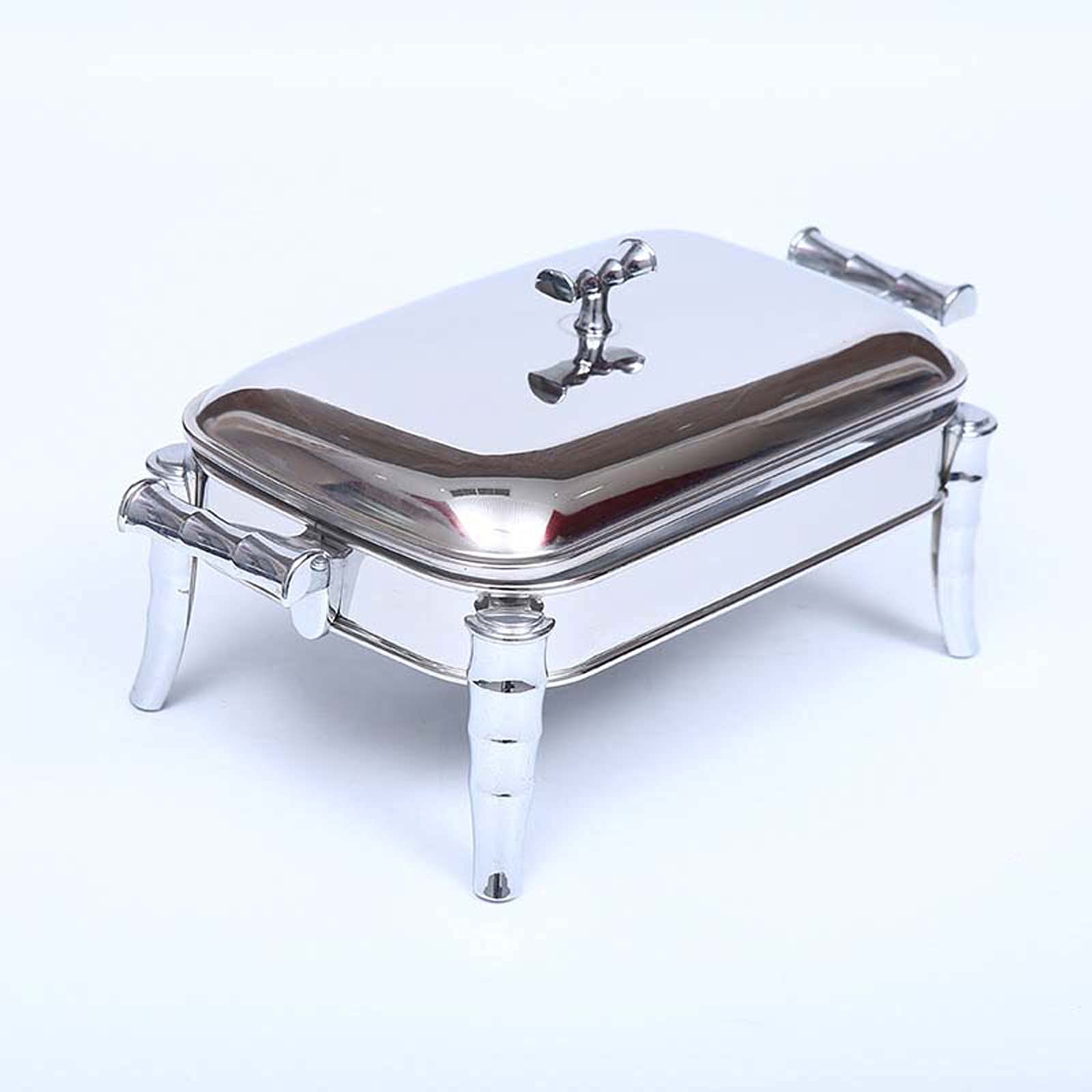 Scaldavivande Scaldavivande in Acciaio Inox Rettangolare Server Buffet Bakeware in Vetro per Buffet Catering Cucina Feste 2.5L (2.5L)