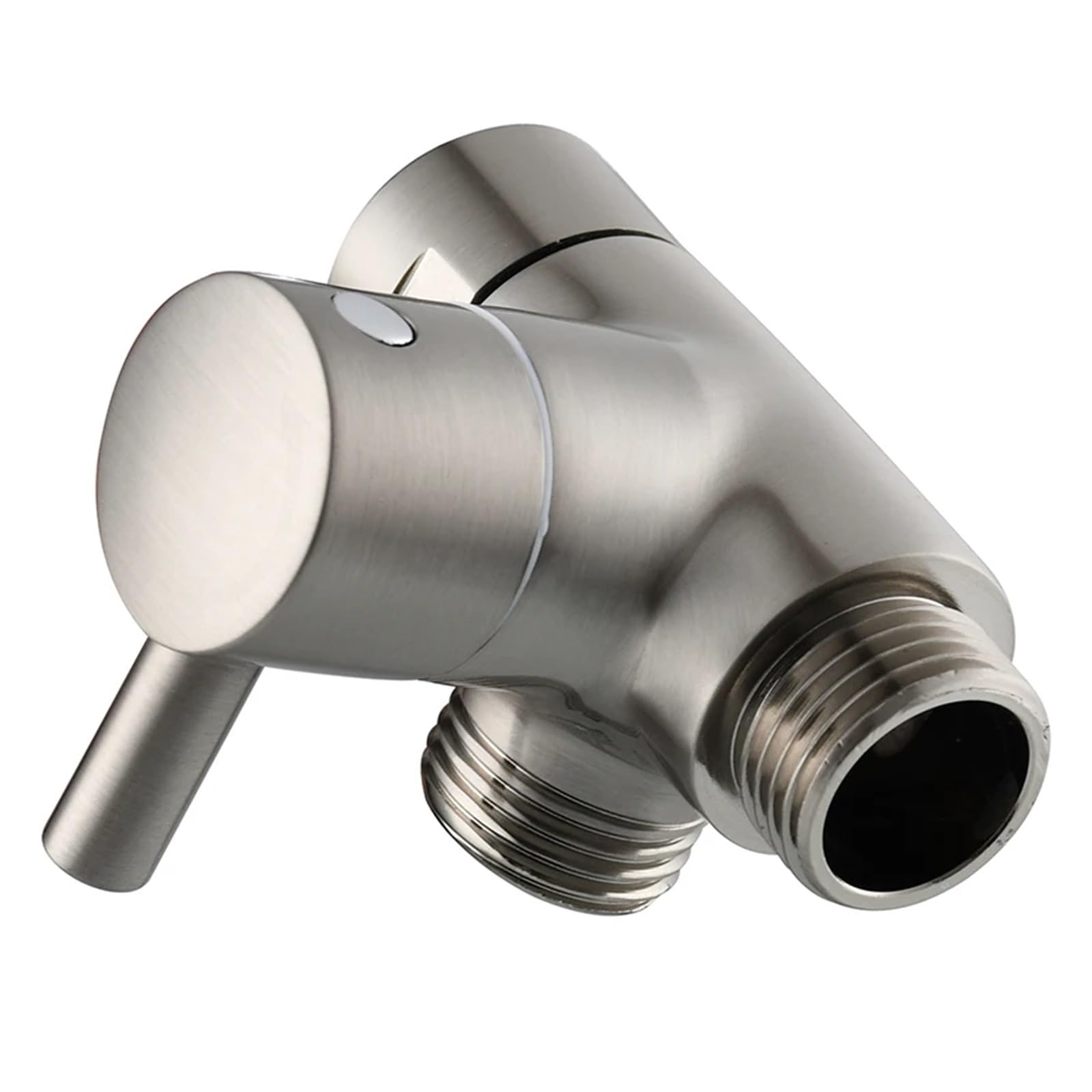 Itrhjtgp Nickel Hose Splitter Brass Shower Arm Adapter G1/2’Diverter Valve For Handheld Head And Fixed For Bathroom(Nickel)